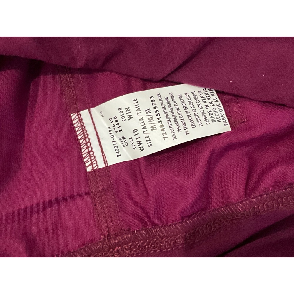 Cherokee Workwear Revolution Scrub Pants Women Wine Pull On Stretch Size M NWT - Picture 5 of 9
